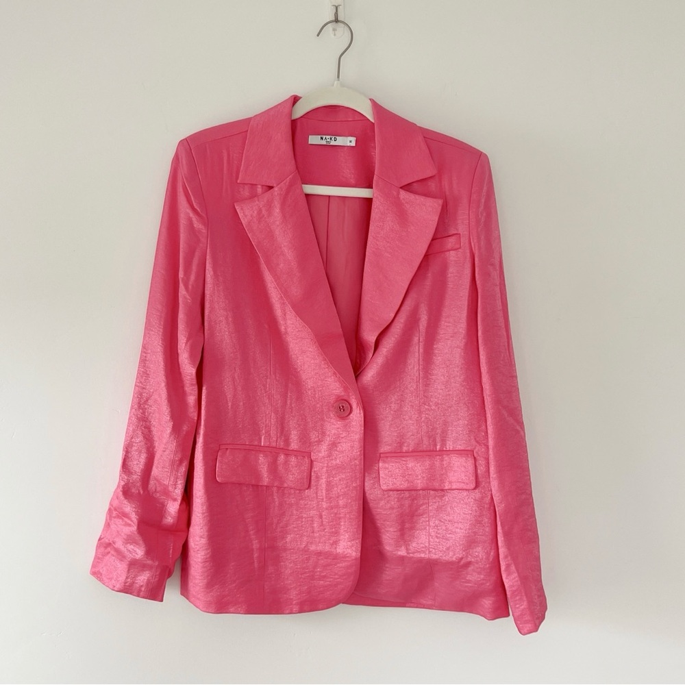 NA-KD Oversized Hot Pink Blazer size XS